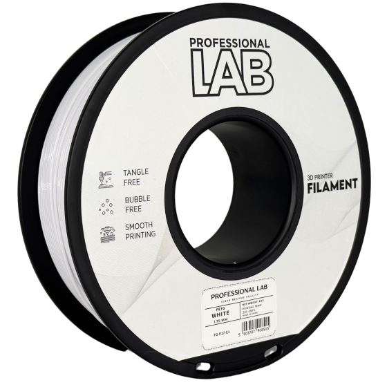 Filament PROFESSIONAL LAB PETG White (Alb) - 1kg