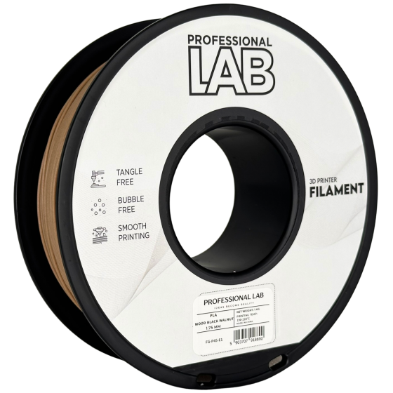 Filament PROFESSIONAL LAB PLA Wood Black Walnut (Lemn Nuc Negru) - 1kg