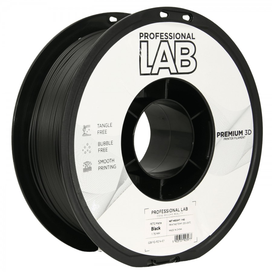 Filament Professional Lab PETG Negru Mat (Matte Black) - 1kg