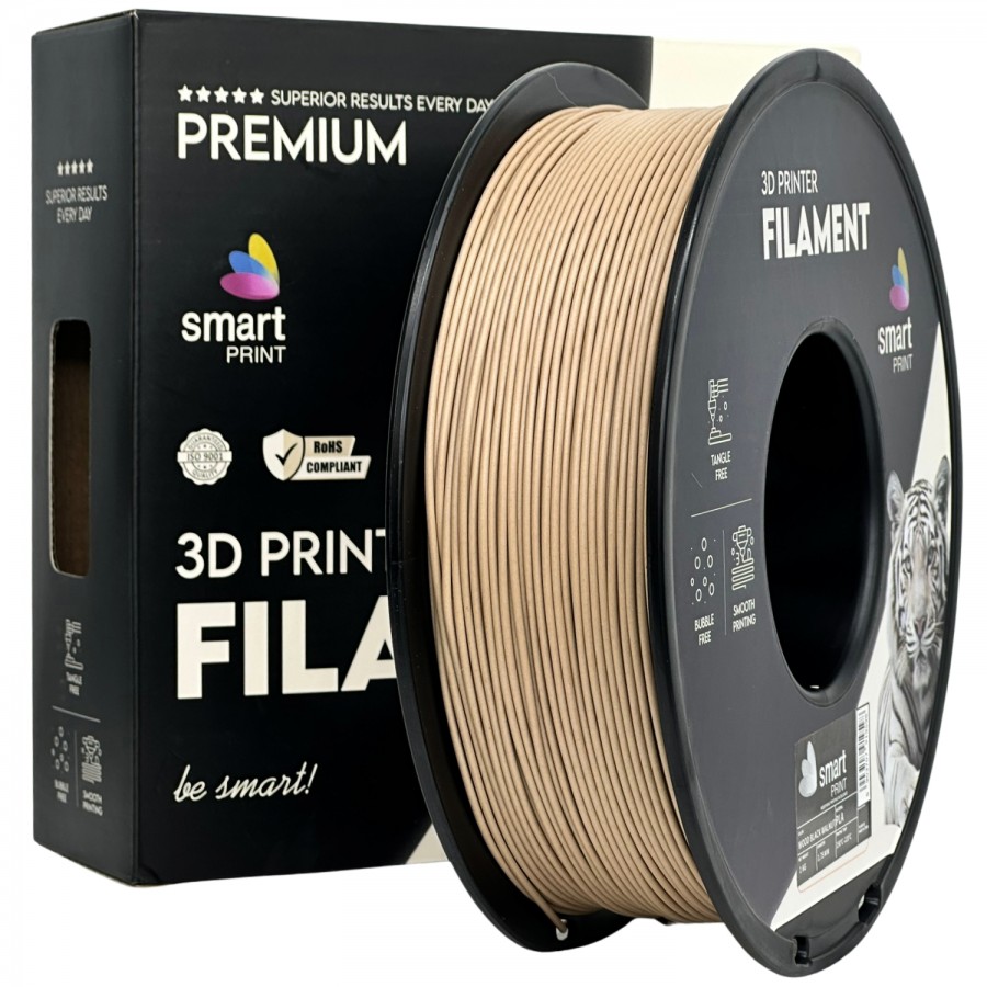 Filament Smart Print PLA Nuc Negru Lemn (Wood Black Walnut) - 1kg
